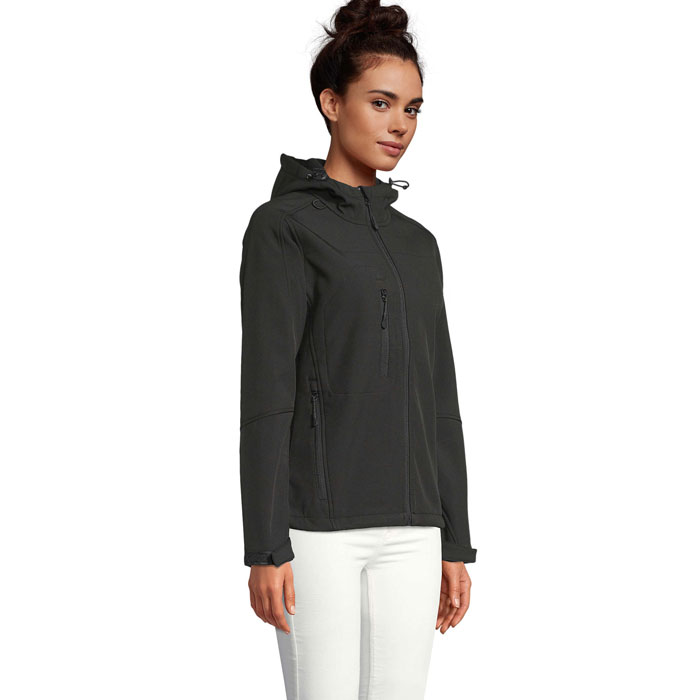 s46802-bk-side REPLAY DAMEN HOOD SOFTSHELL