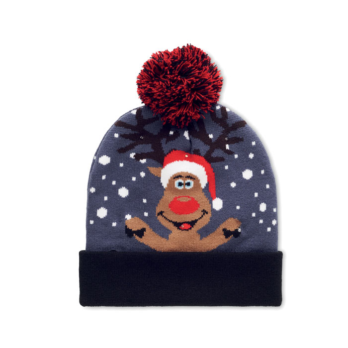 Weihnachtliche Strickmütze LED
