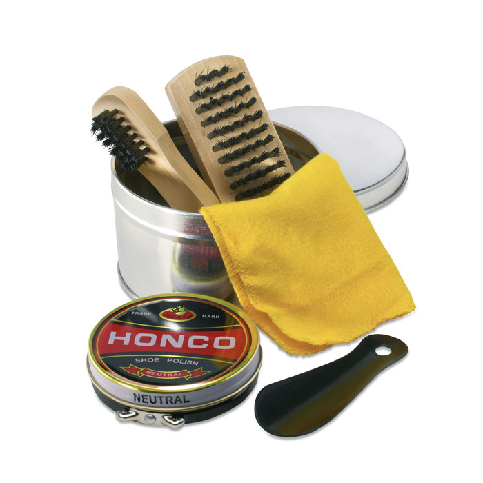 Schuhputzset in Geschenkdose