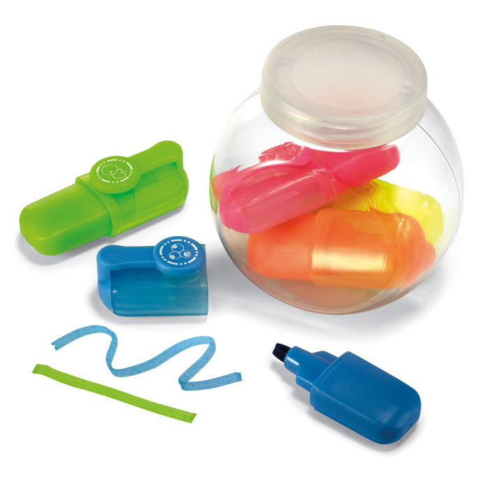 5 verschiedene Textmarker