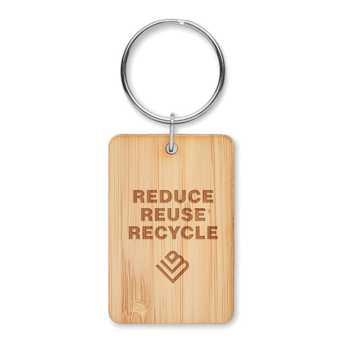 Schlüsselring Bambus, eckig
