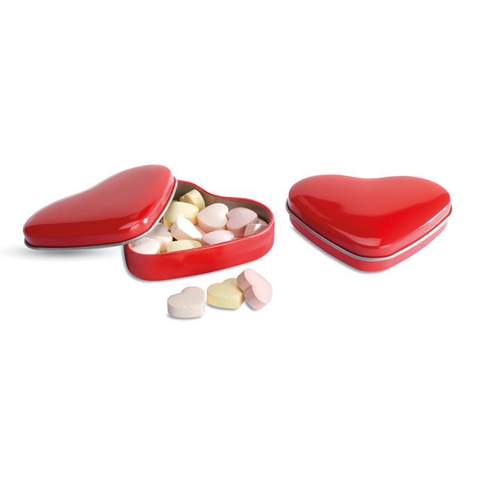 Herzdose mit Bonbons