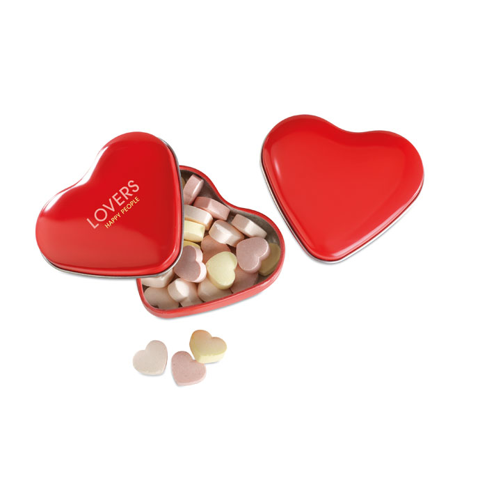 Herzdose mit Bonbons