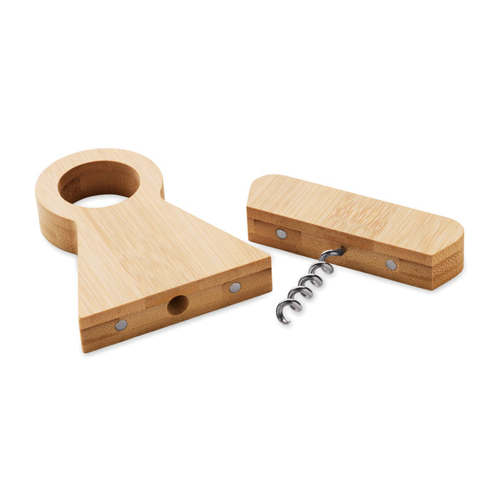 Flaschenhalter & Öffner Bambus