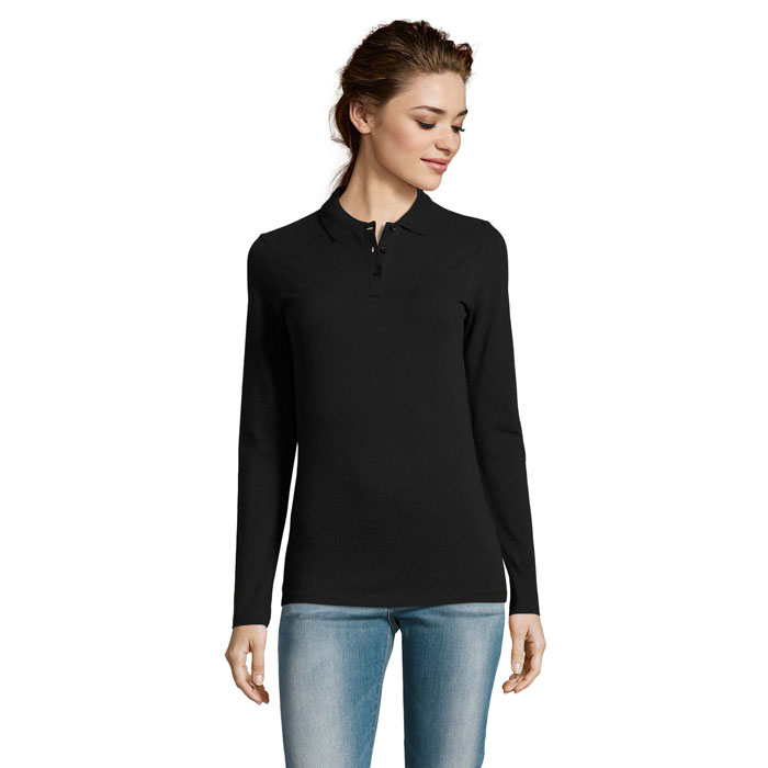 s02083-bk-2 PERFECT DAMEN LSL POLO 180