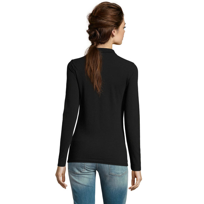 s02083-bk-back-2 PERFECT DAMEN LSL POLO 180